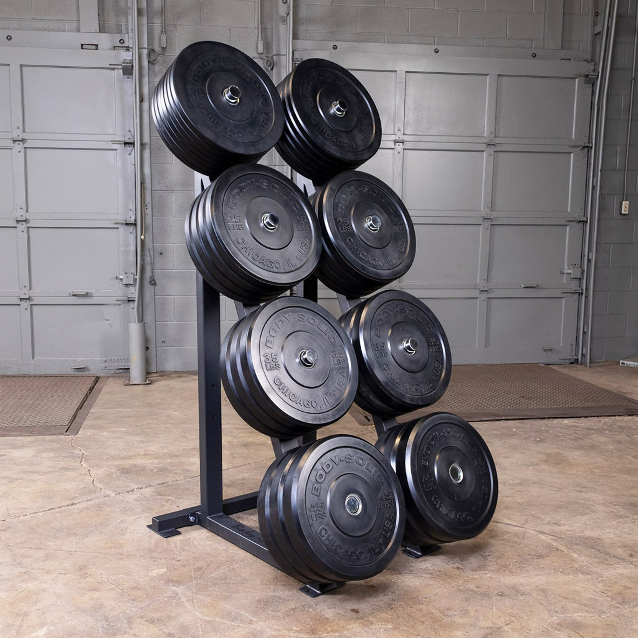 Body-Solid Chicago Extreme Solid Rubber Bumper Plates For Olympic Lifting  (OBPX-BC)