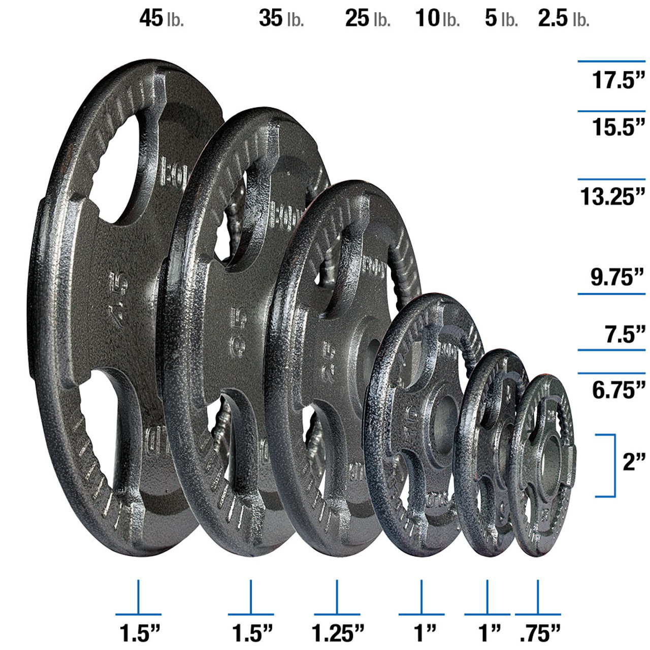 Gray Cast Iron Olympic Plate Sets - Weight Plate Sets