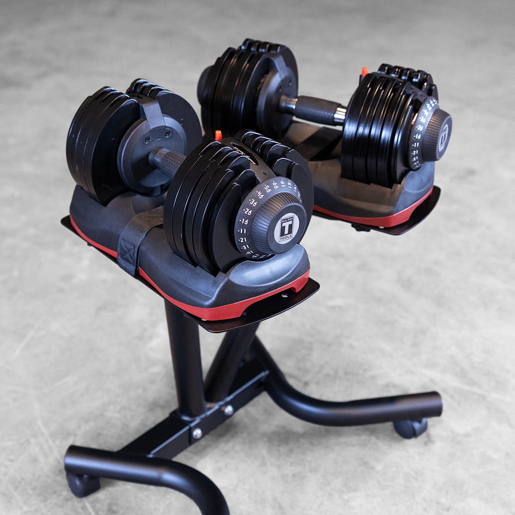 Rugged Adjustable Dumbbells, 5 lb. to 50 lb. Pair YADB100 - Free Weights