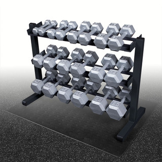 Body-Solid 5-50 lb. Hex Dumbbell Package with Rack