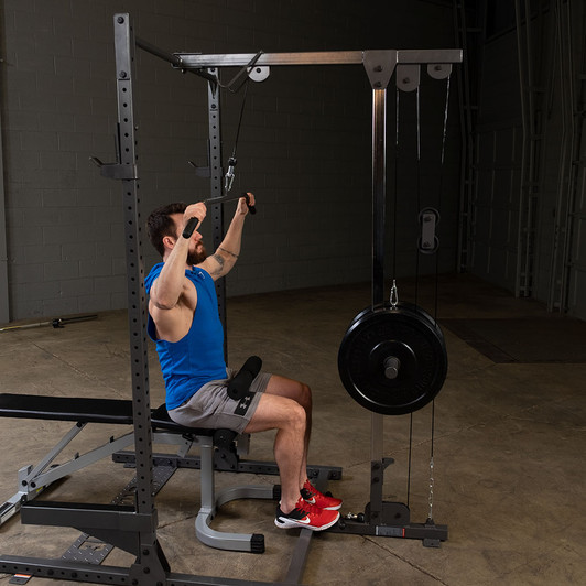 Lat Pulldowns on the PLA500 Lat Attachment with optional Bench