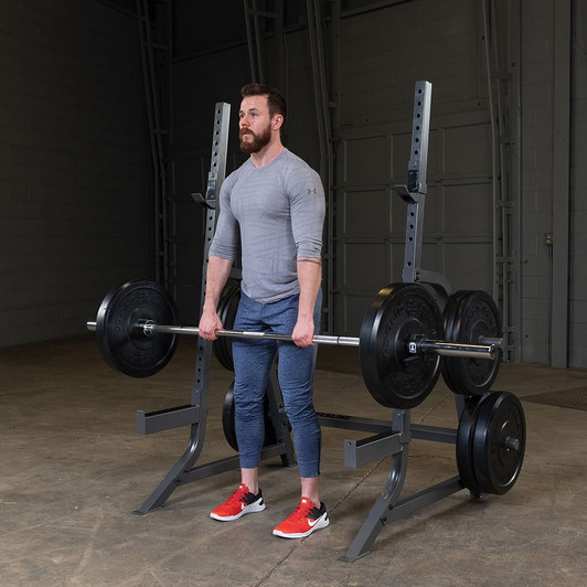 Deadlifts finish on the Powerline Multi Press Rack