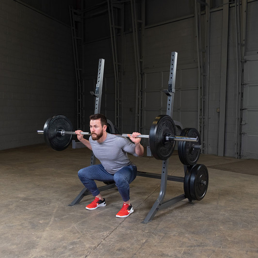 Squats on the Powerline Multi Press Rack