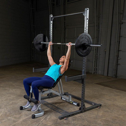 Incline Press on the PPR500 Half Rack with optional Bench