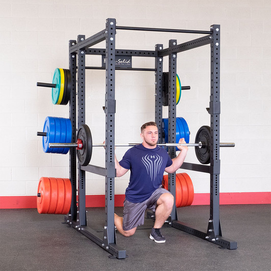 Lunges on the Body-Solid SPR1000BACK Commercial Power Rack with Rear Extension