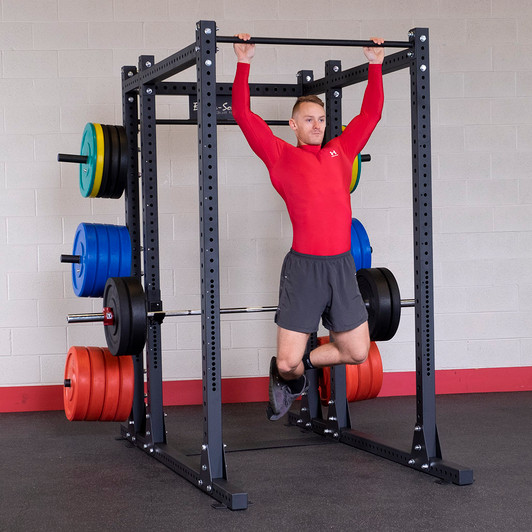 Pull Ups on the Body-Solid SPR1000BACK Commercial Power Rack with Rear Extension