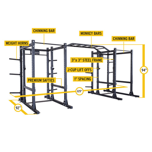 Body-Solid Double Extended SPR1000DBBACK Commercial Power Racks