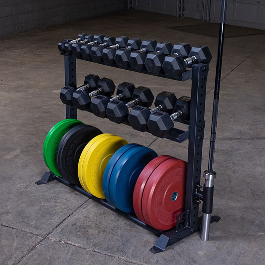 Rugged Combination Weight Plate Dumbbell Rack