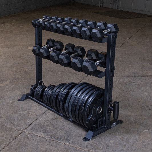 Rugged Combination Weight Plate Dumbbell Rack