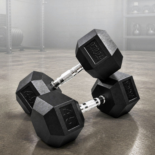 Body-Solid Rubber Coated Hex Dumbbells Sold in Pairs