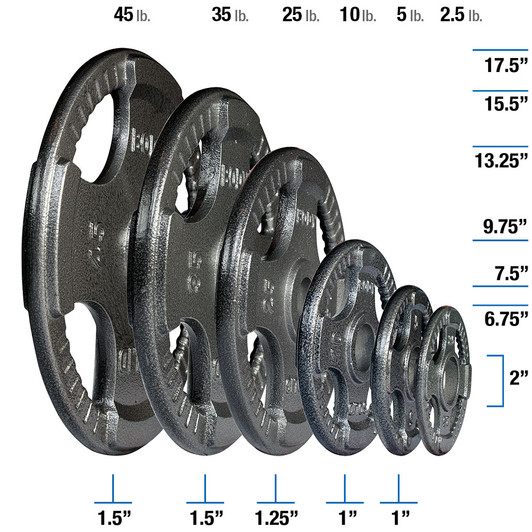 Body-Solid Gray Cast Iron Grip Olympic Plates