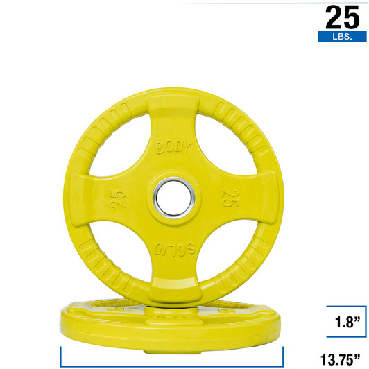 Body-Solid 25lb. Yellow Olympic Color Grip Plate