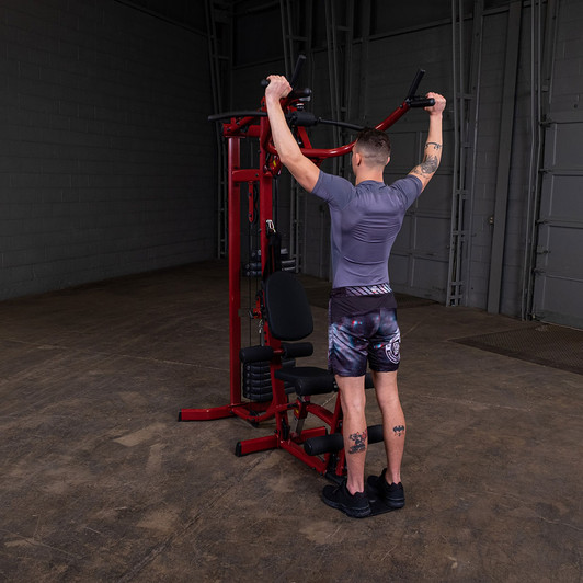 Standing Shoulder Press on the Best Fitness BFMG30 Multi-Station Gym