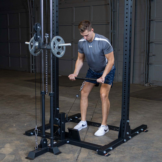 Bent Over Rows on the Body-Solid Half Rack Lat Attachment