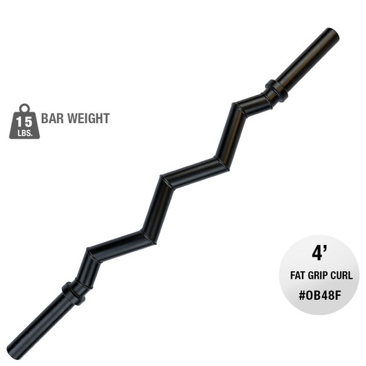 Body-Solid Olympic EZ Curl Bar, Black OB47B - Barbells