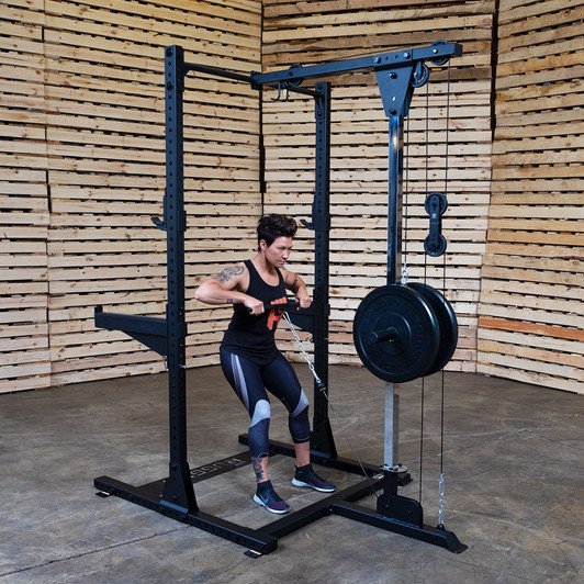 Rugged Fitness Half Rack with Lat