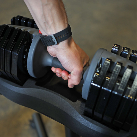 Rugged Adjustable Dumbbell Pair with Stand