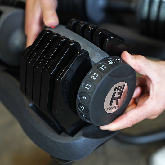 Rugged Adjustable Dumbbell Pair with Stand