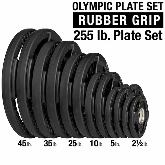 255 lb. Set of Rubber Grip Plates