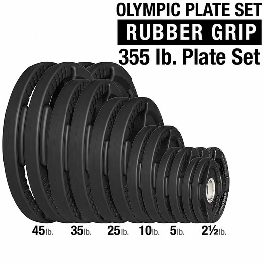 355 lb. Set of Rubber Grip Plates