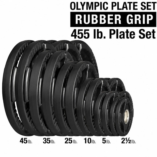 455 lb. Set of Rubber Grip Plates