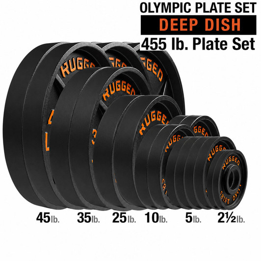 Rugged 255 lb. Deep Dish Olympic Plate Set YODDS255