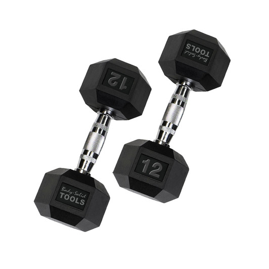 12 lb. Rubber Hex Dumbbell Pair, Shipping Included!