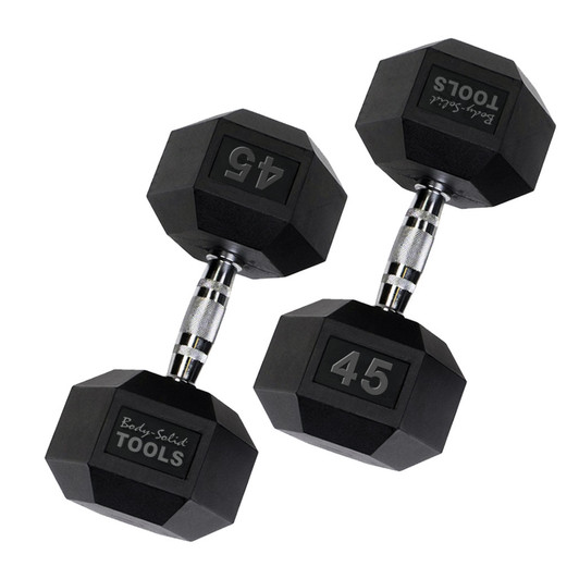45 lb. Rubber Hex Dumbbell Pair, Shipping Included!