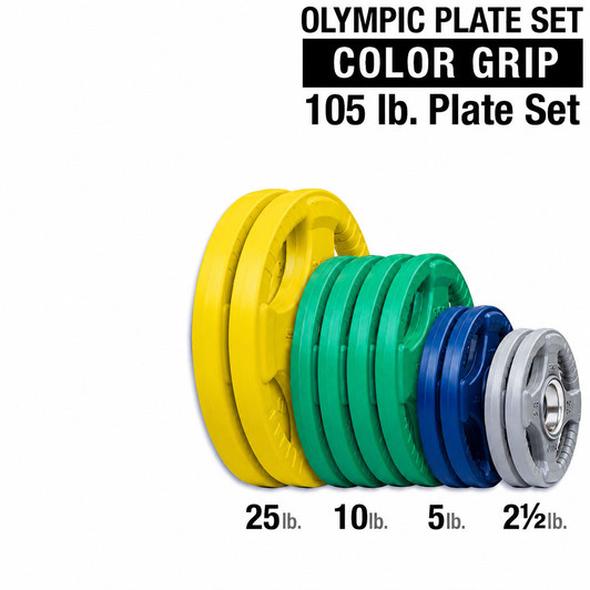 105 lb. Color Grip Plate Set, SHIPPING INCLUDED