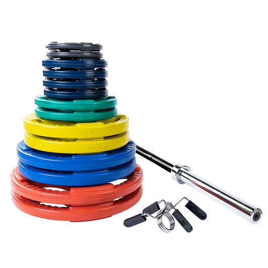 300 lb. Olympic Color Rubber Grip Weight Set