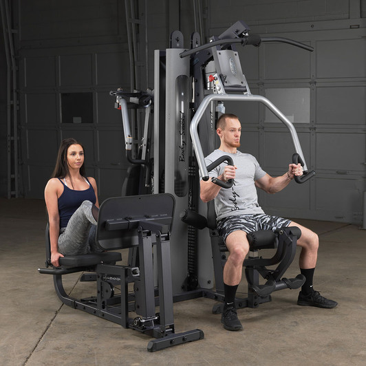 Body-Solid G9S Dual Stack Gym with Leg Press, Silver Finish