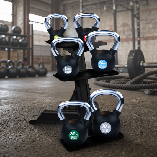Body-Solid 5-30 lb. Premium Kettlebell Set with Rack