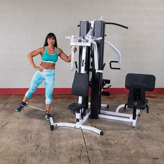 Hip Abduction on the EXM3000LPS Dual Stack Home Gym