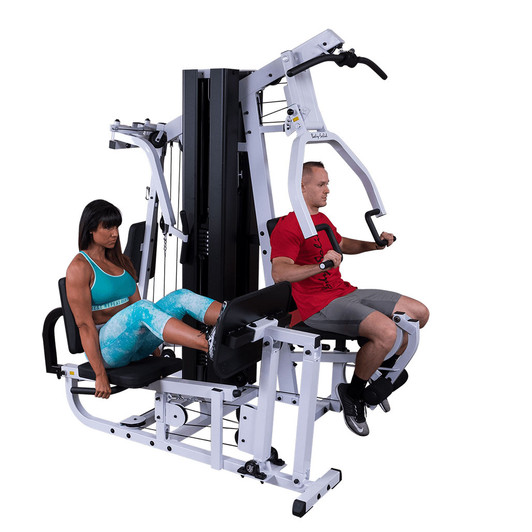 Leg Press and Seated Press on the EXM3000LPS Dual Stack Home Gym