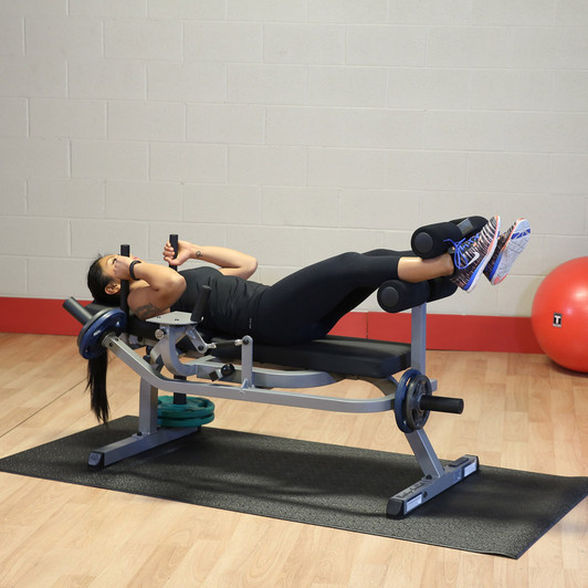 Ab Crunch/Knee Raise start on the Body-Solid Horizontal Ab Bench