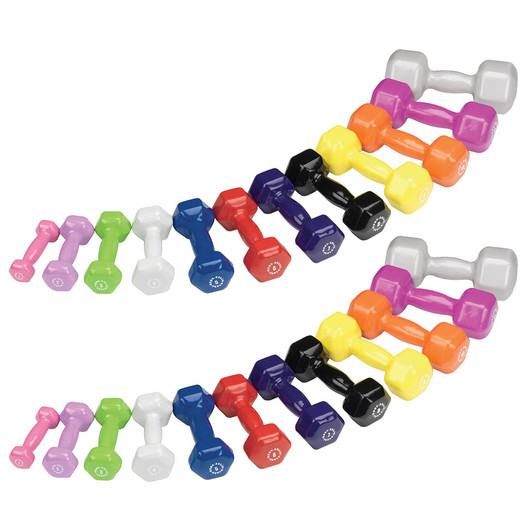 Body-Solid Vinyl Dumbbell and GDR24 Rack Package