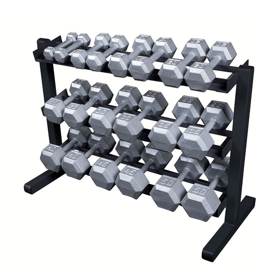 Body-Solid 5-50 lb. Hex Dumbbell Package with Rack