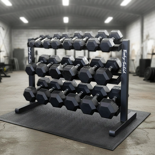 Body-Solid 5-50 lb. Rubber Hex Dumbbell Set Body-Solid 5-50 lb. Rubber Hex Dumbbell Set