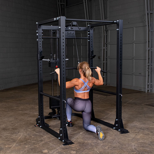 Lat Pulldowns on the Body-Solid GLA400 Power Rack Lat Attachment