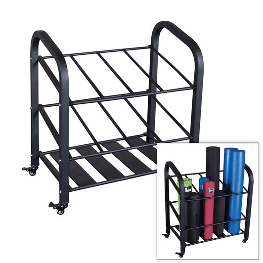 Body-Solid Mobile Roller & Floor Mat Storage Rack