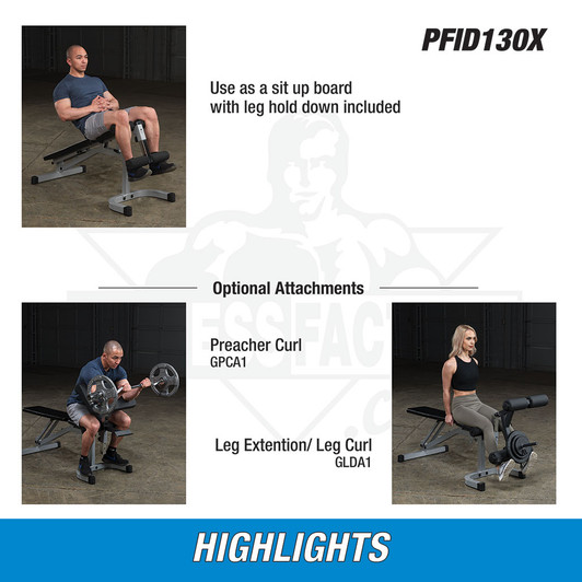 Powerline Adjustable Bench with Leg Hold