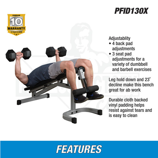 Powerline Adjustable Bench with Leg Hold