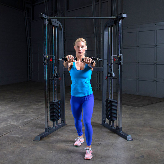 Standing Chest Press on the Powerline Functional Trainer