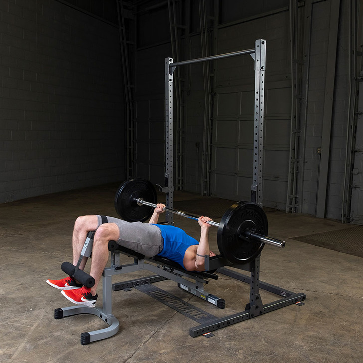 Decline Press on the PPR500 Half Rack with optional Bench