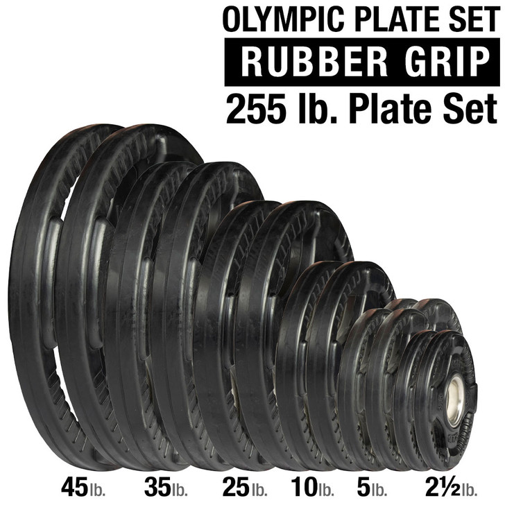 255 lb. Set of Rubber Grip Plates