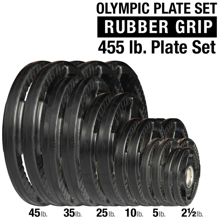 455 lb. Set of Rubber Grip Plates