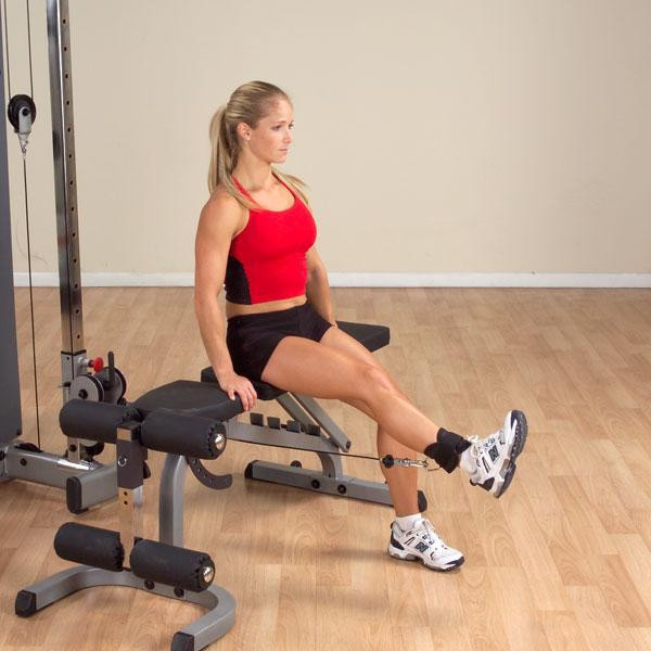 Leg Extensions with the Body-Solid Tools Nylon Ankle Strap and optional bench