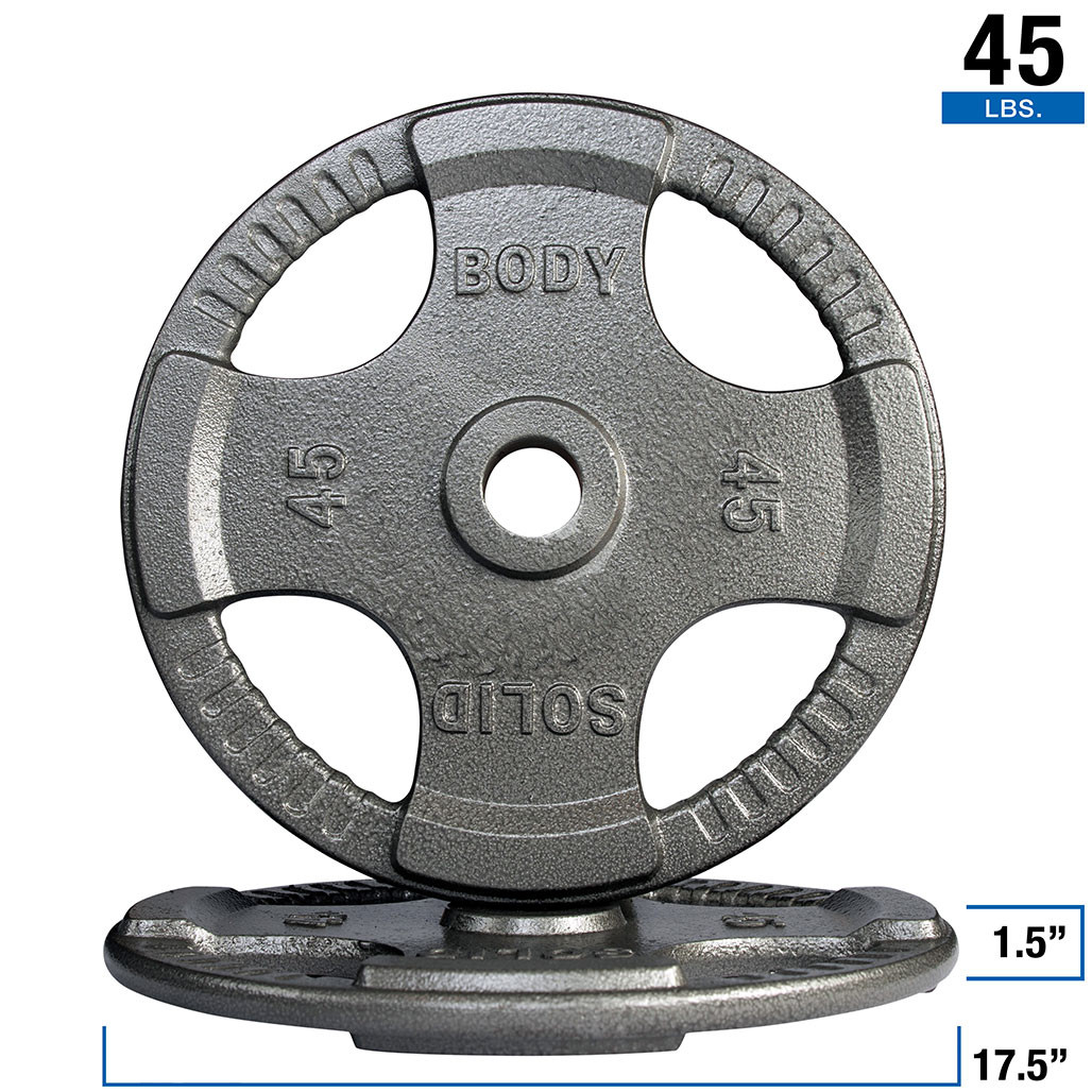 Body-Solid Gray Grip Cast Iron Olympic Plates 2.5, 5, 10, 25, 35, 45 lb. - Picture 5 of 49