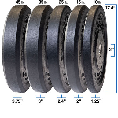 Body-Solid Full Commercial Premium Bumper Plates, Made in the USA