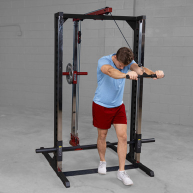 Best Fitness Smith Machine with Lat Attachment, Red